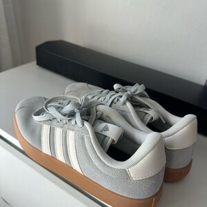 Adidas Gray and White Adidas VL Court 3.0 Sneakers